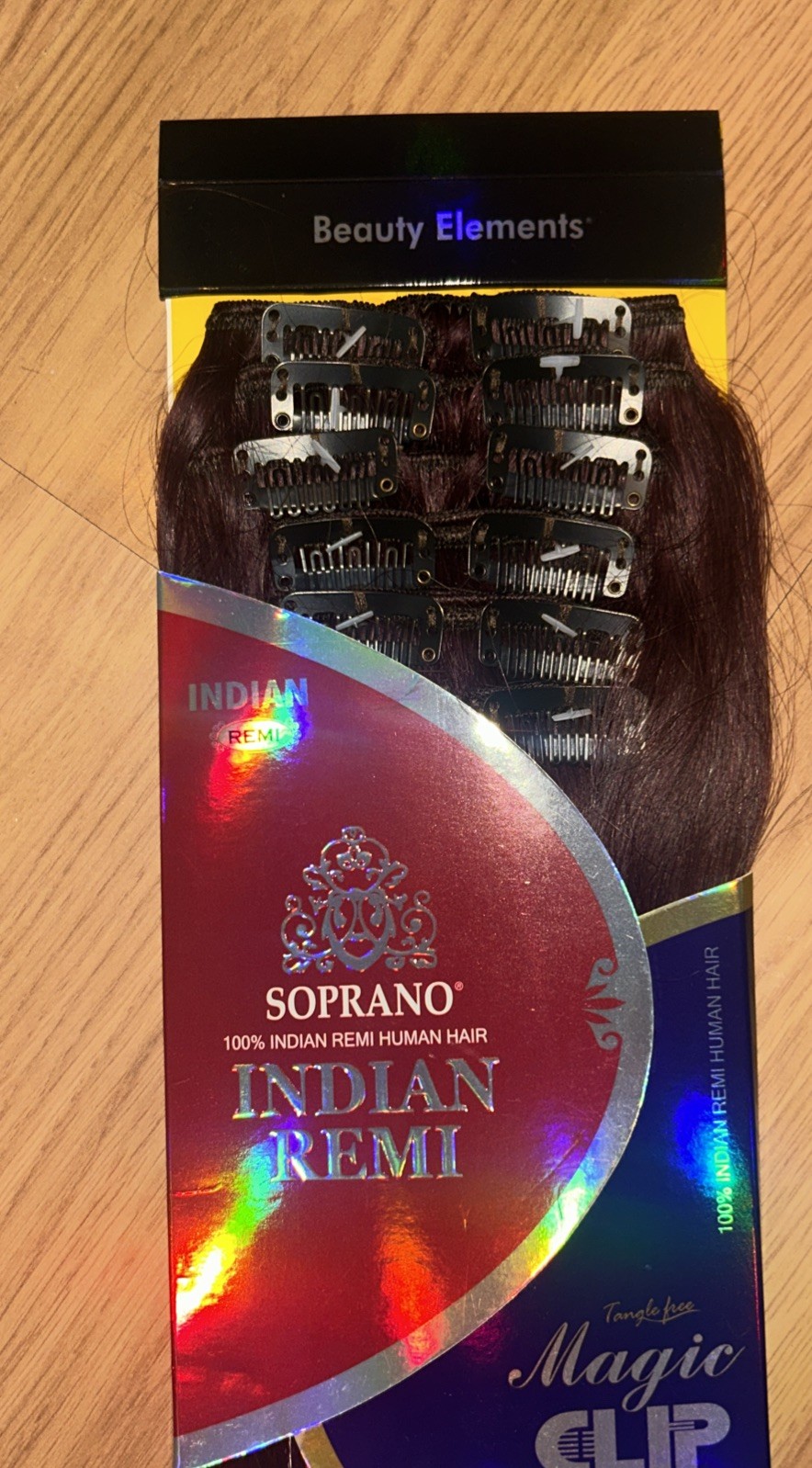 100% Human Hair Ext. Clip-in. Indian Remi. 14”inch. Color 99J. 1 Pack For $50