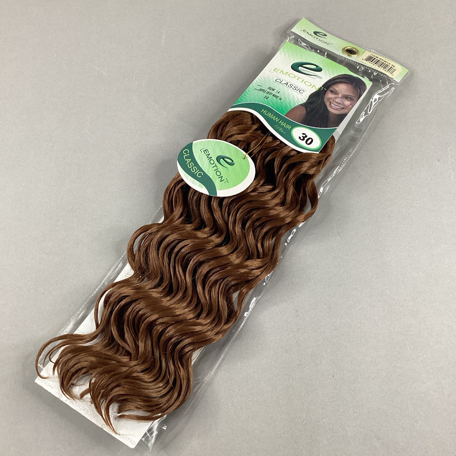 14″ Ripple Deep Wave #30 Honey Brown Blended Hair Extensions Track Emotion