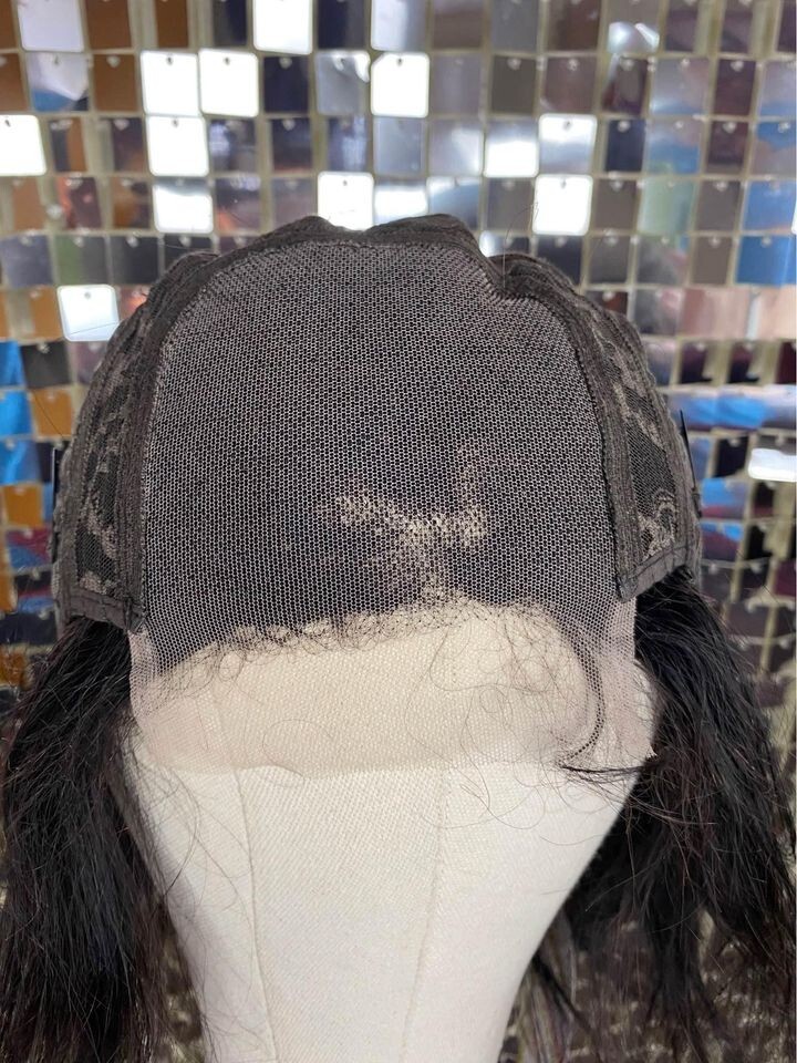 Human Hair Wig 16 Inch Natural Black Body Wave 4×4 Lace Front New