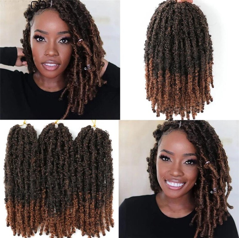 12 in 24 inch Butterfly Faux Locs Crochet Hair Braids Pre looped Crochets Braids