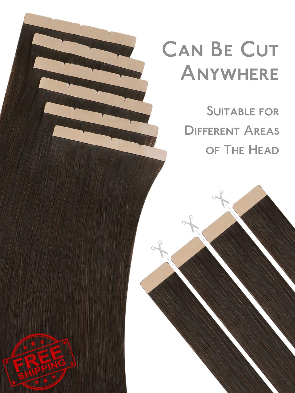 Wennalife 8cm 18″ 50g 10pc Light Dark Brown Tape In Hair