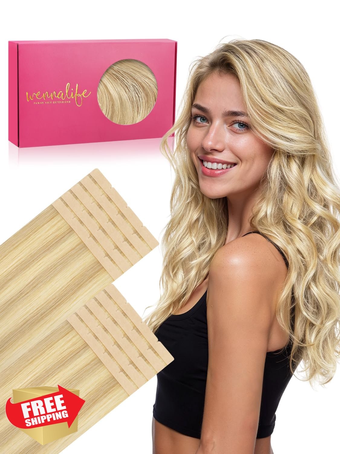 Wennalife 22 Inch Light Blonde Tape Hair