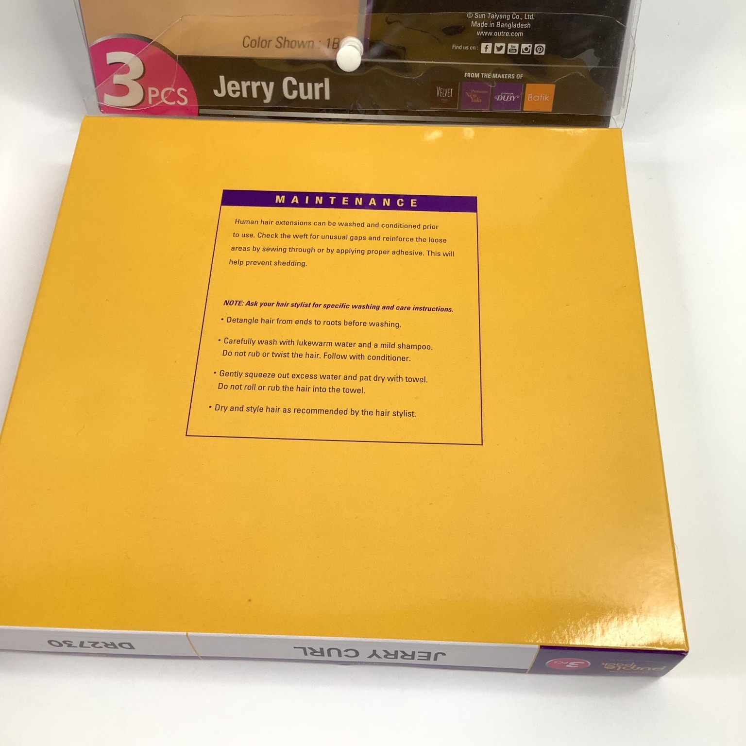 Outre Premium Purple Pack Jerry Curl Hair Extensions DR2730 3 PCS Human Hair