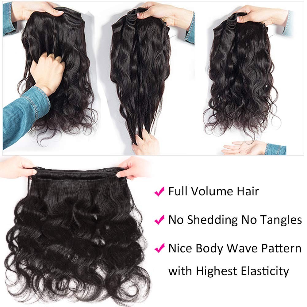 Flady Body Wave Bundles Closure For Black Women 100 Unprocessed Brazilian Body