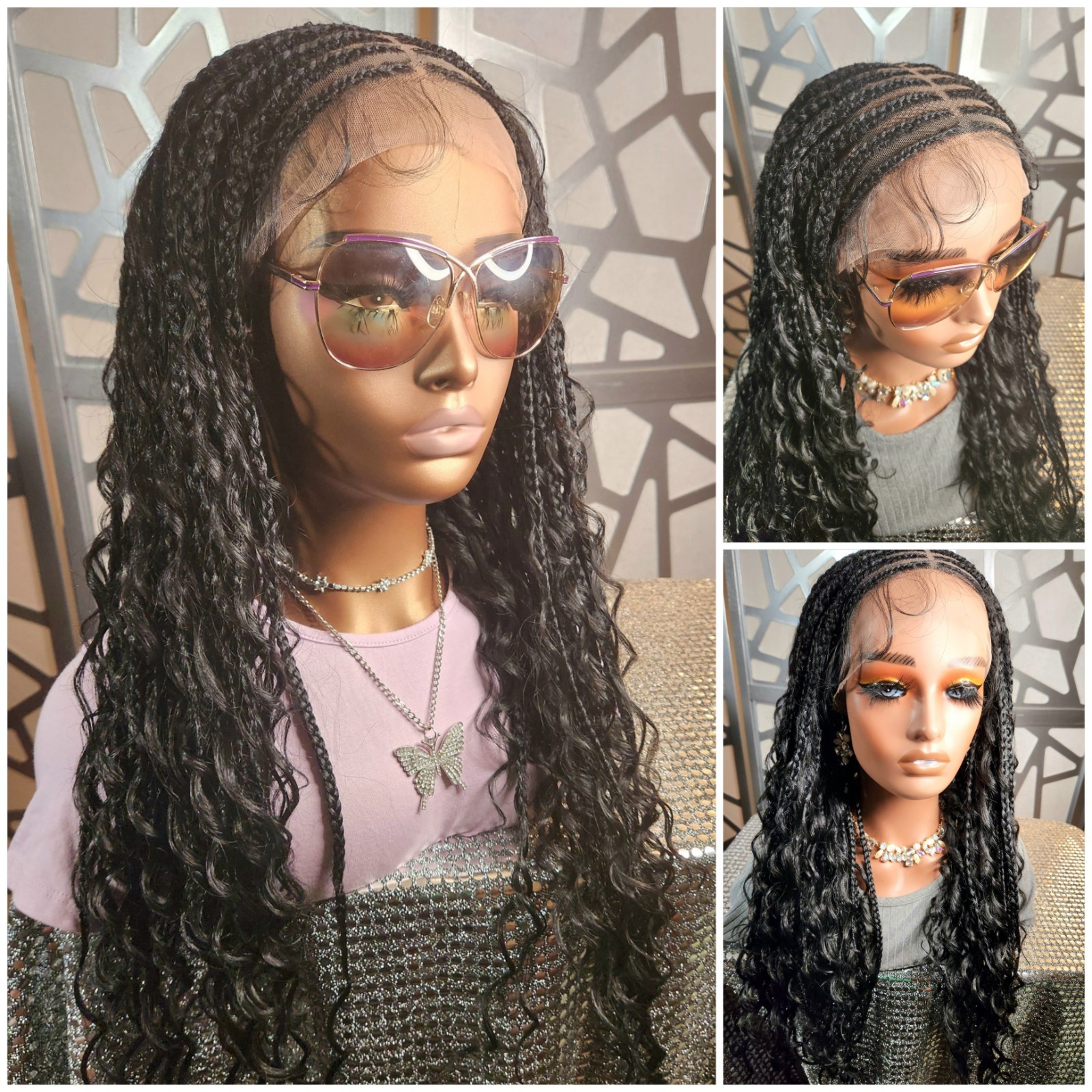 Boho Knotless Box Braids 13×6 Lace Front Curly Ends ProtectiveStyle Lightweight