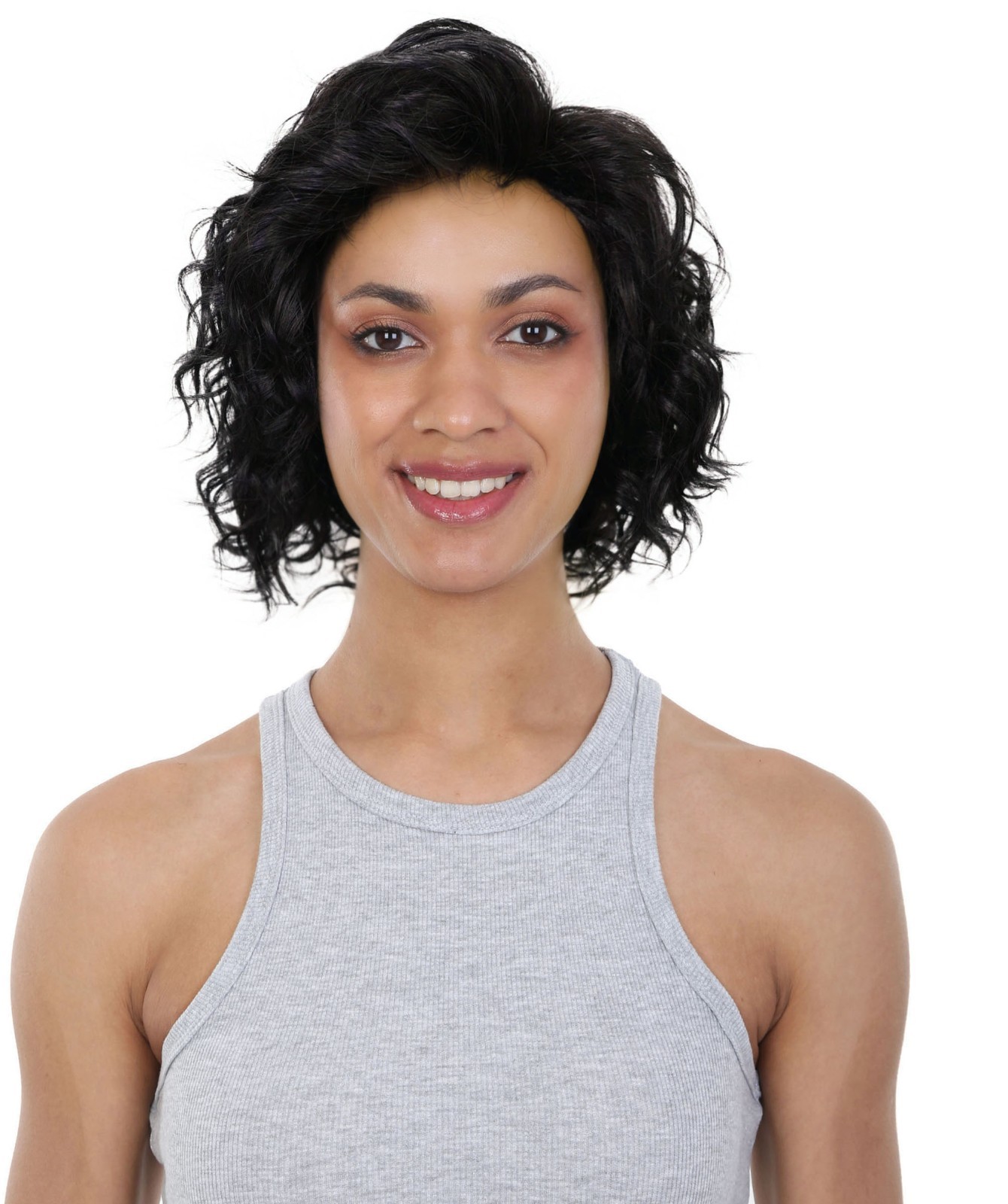 Esela 12″ Length Soft Flowing Waves with Natural Volume Human Hair Blend Wig