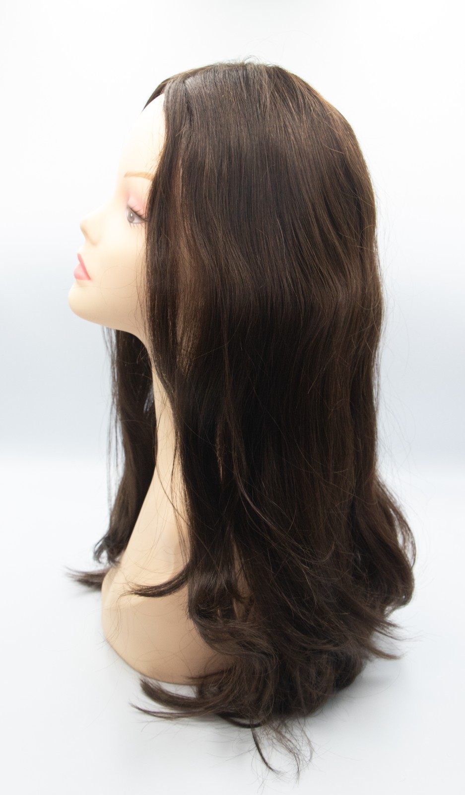 23″ Brown (2/4) European Human Hair Kosher Wig Medium Cap