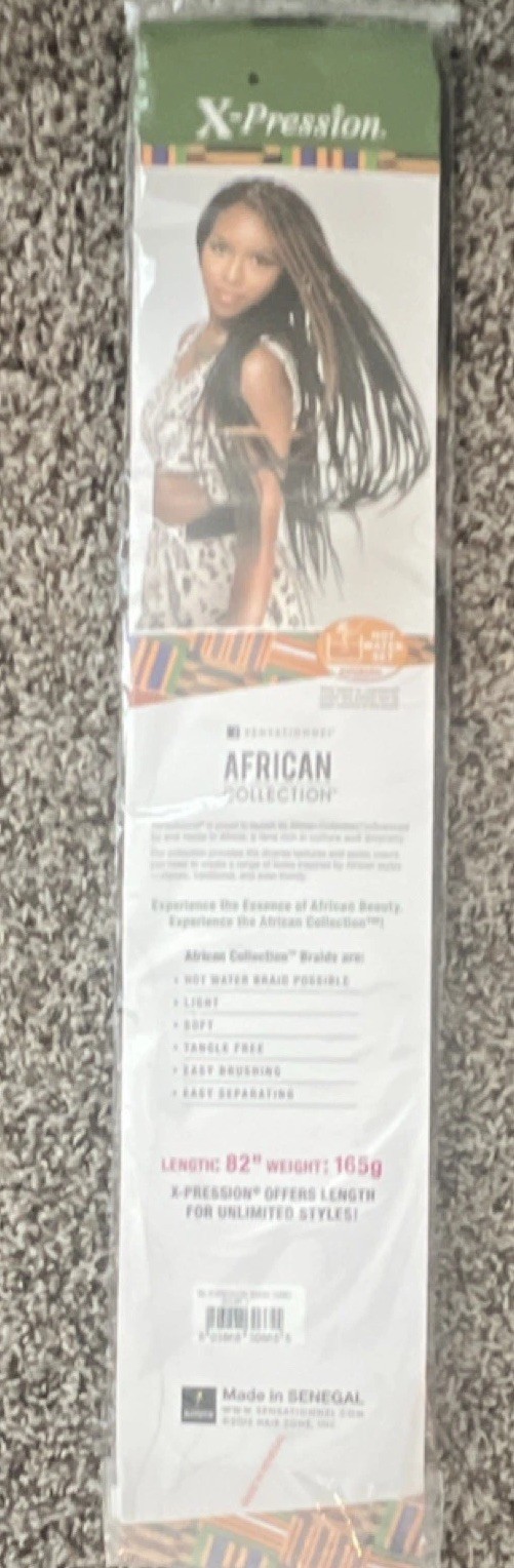 X-Pression African Collection Hot Water Set Braid Hair Extension Black 82in 165g