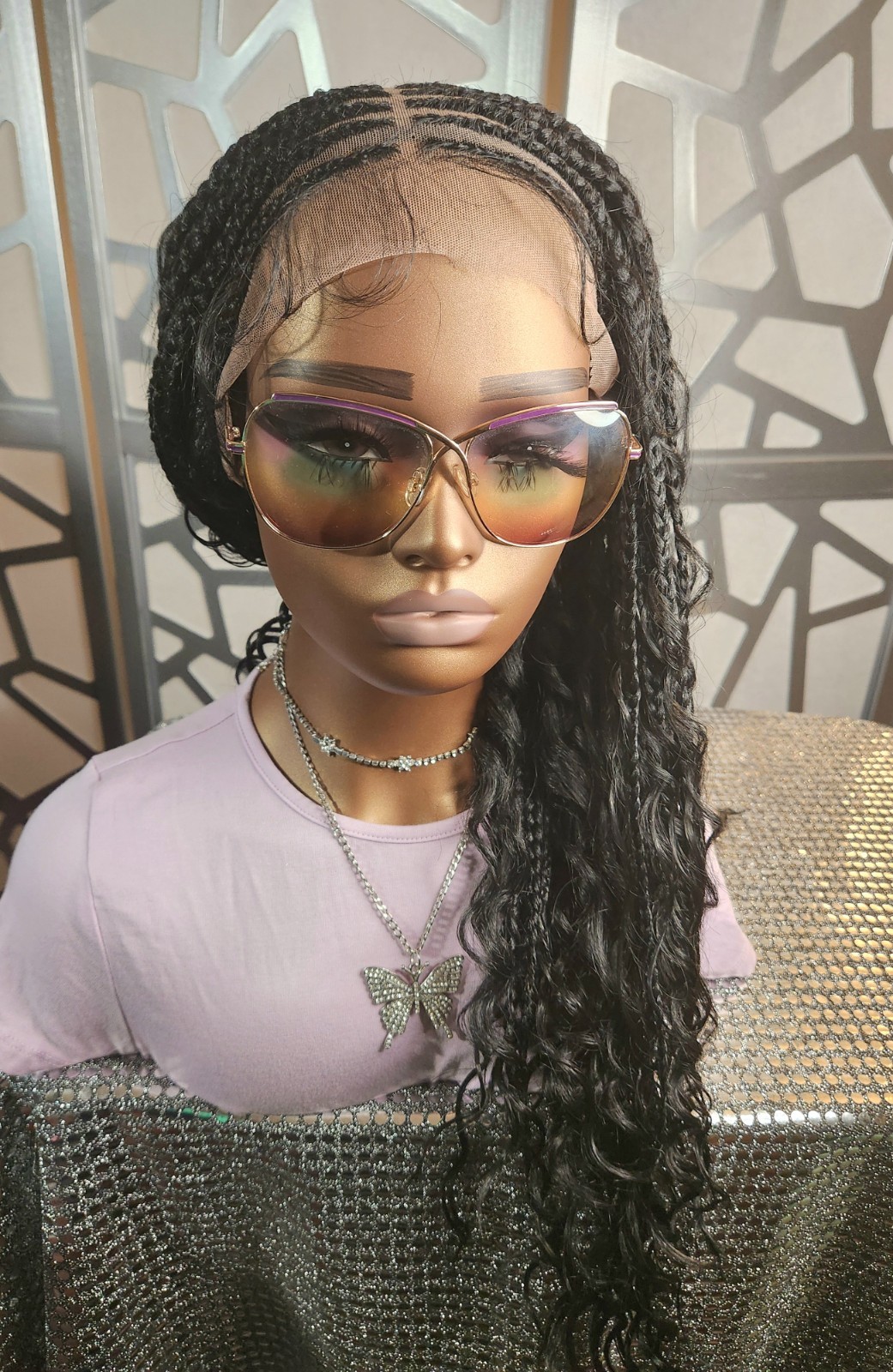 Boho Knotless Box Braids 13×6 Lace Front Curly Ends ProtectiveStyle Lightweight