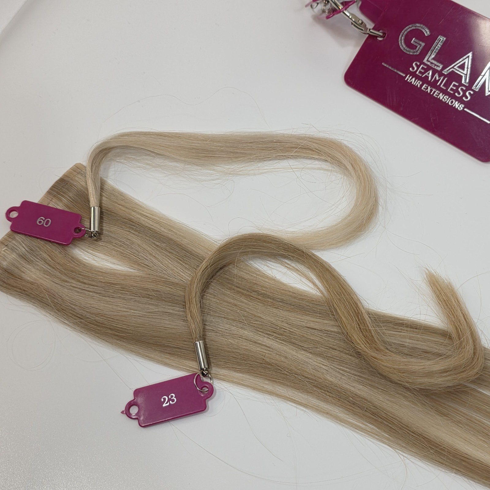 Glam Seamless 16″ Human Hair Clip-In Extension 3″ Wide Single Weft Blonde 23/60