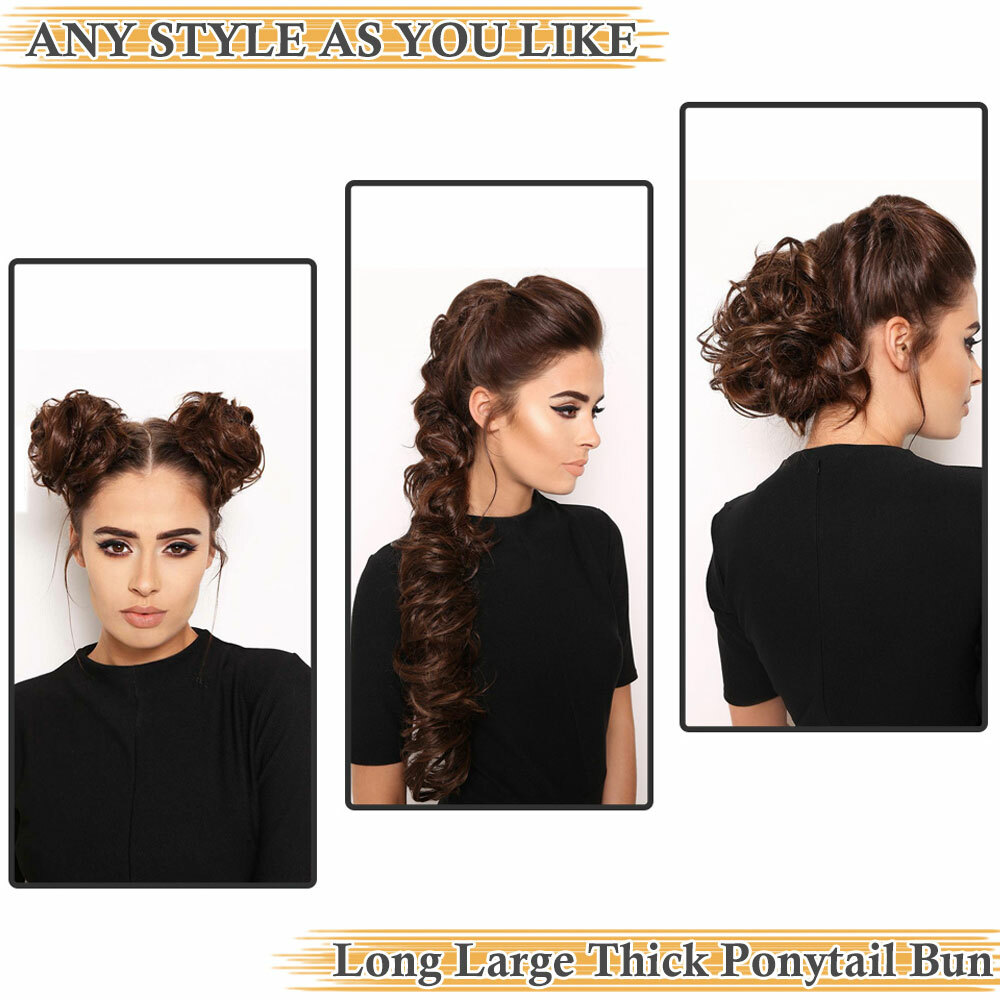 Messy Bun Hair Piece Wrap on Updo Scrunchie Hair Extension Long as Human hair US