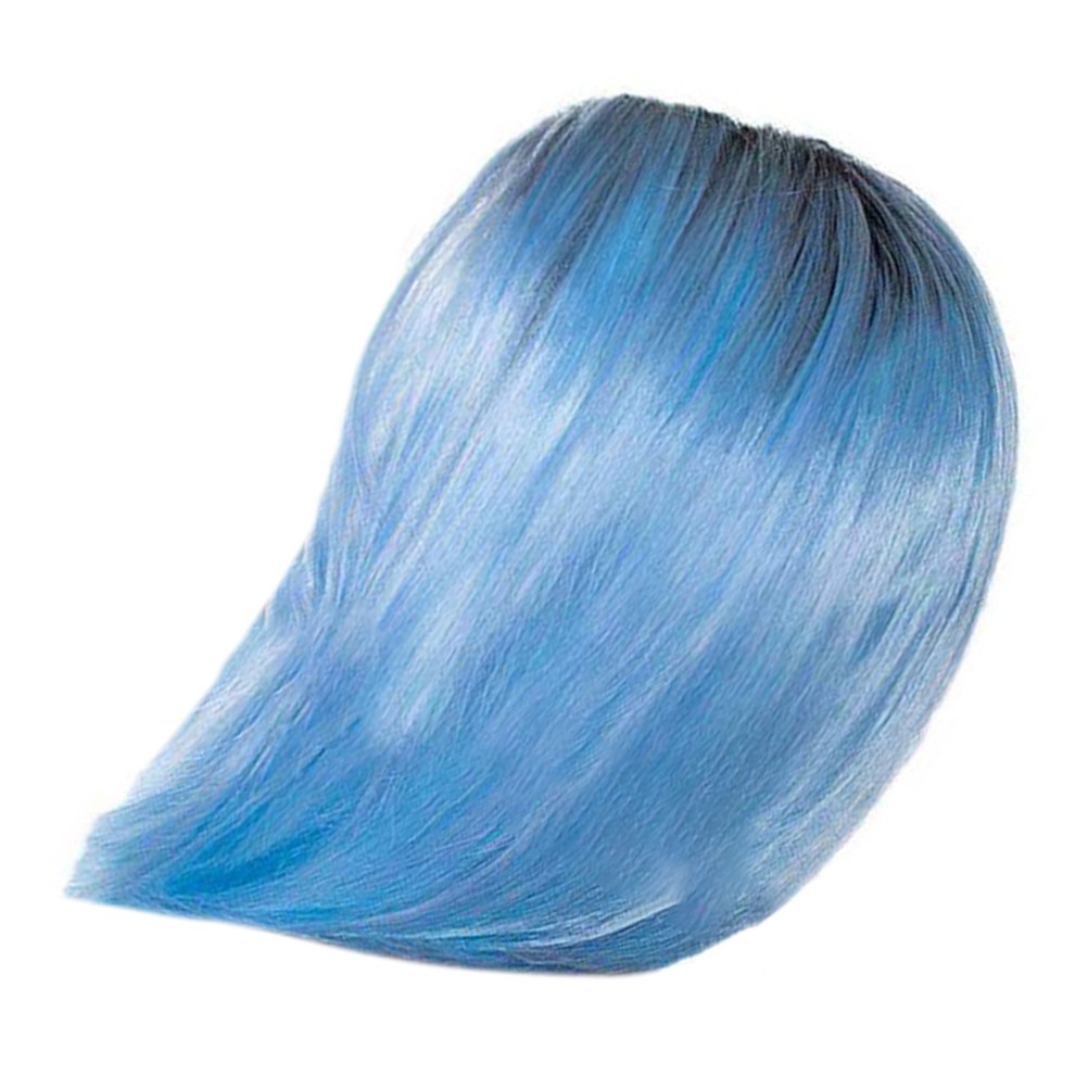 1Pc High Temperature Wire Wig For Cosplay Blue Short Straight Fashion Wig