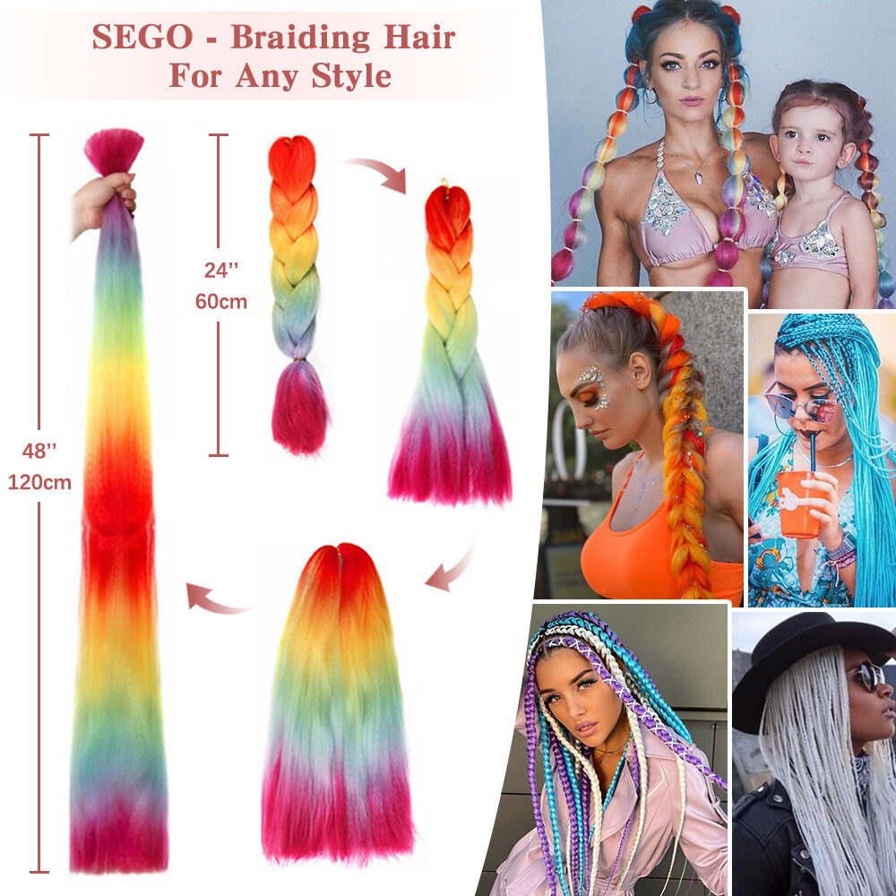 Festival Tinsel/Jumbo Braiding Hair Extensions for Women Girls Kids DIY Braid US