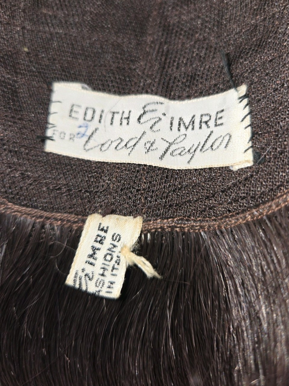 Vintage 1960s EDITH IMRI LORD & TAYLOR Human Hair Wiglet Original Box Italy