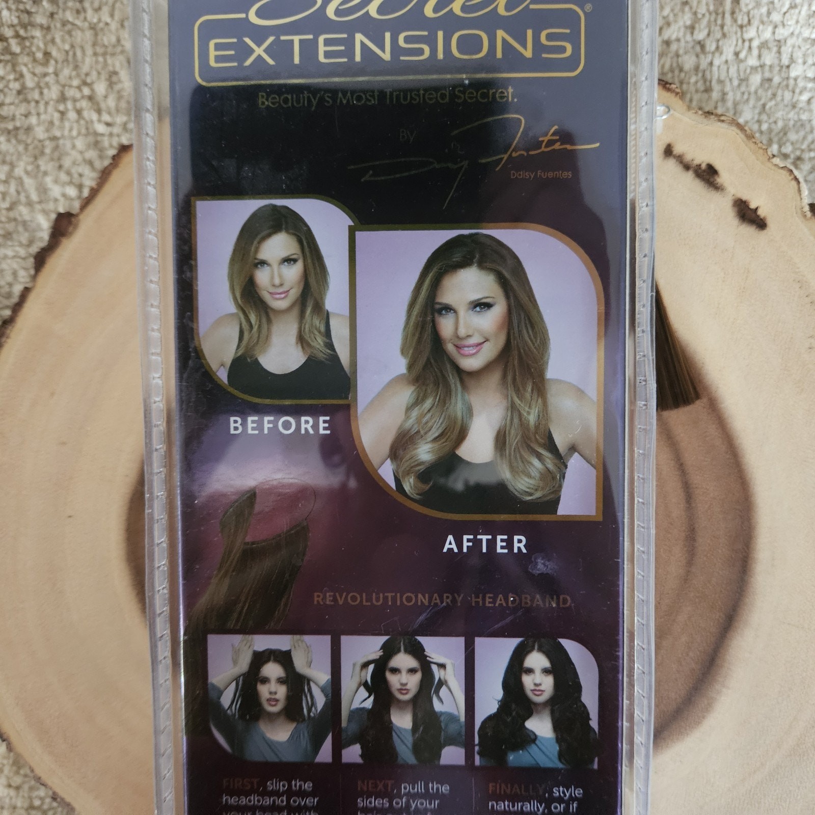 Daisy Fuentes Secret Extensions Revolutionary Headband #06 Medium Red Brown NIB!