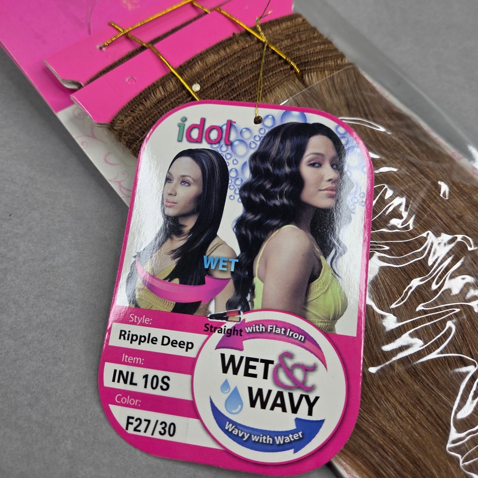 Idol Indian Remi Human Hair Extensions Wet & Wavy Ripple Deep F27/30 10S