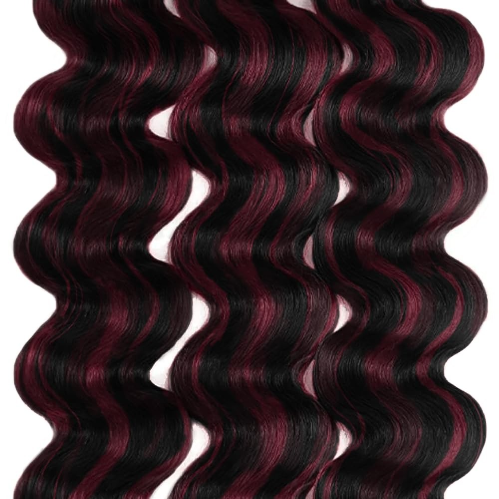 Suhkrpt 20 22 24 Inch P1B99J Bundles Ombre Burgundy Body Wave Human Hair Bundle