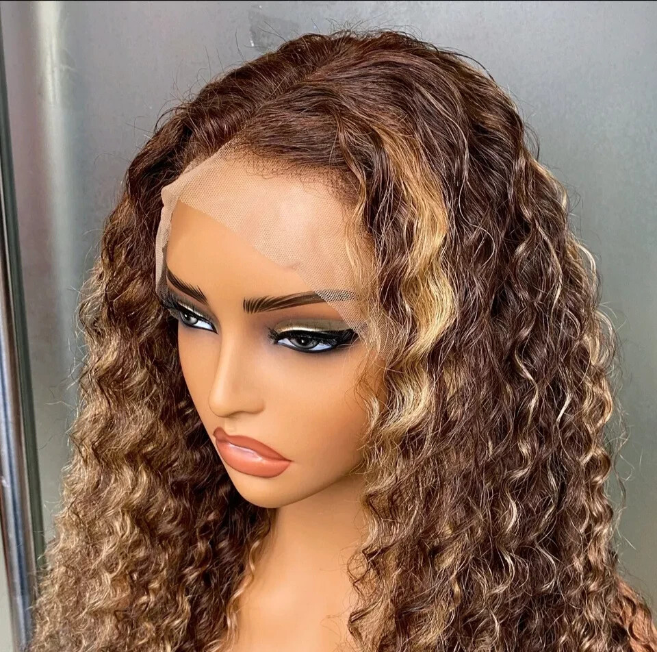 12A 20INCH BRAZILIAN LACE FRONTAL WIG 4/27# BALAYAGE PIANO DEEPWAVE 180% DENSITY