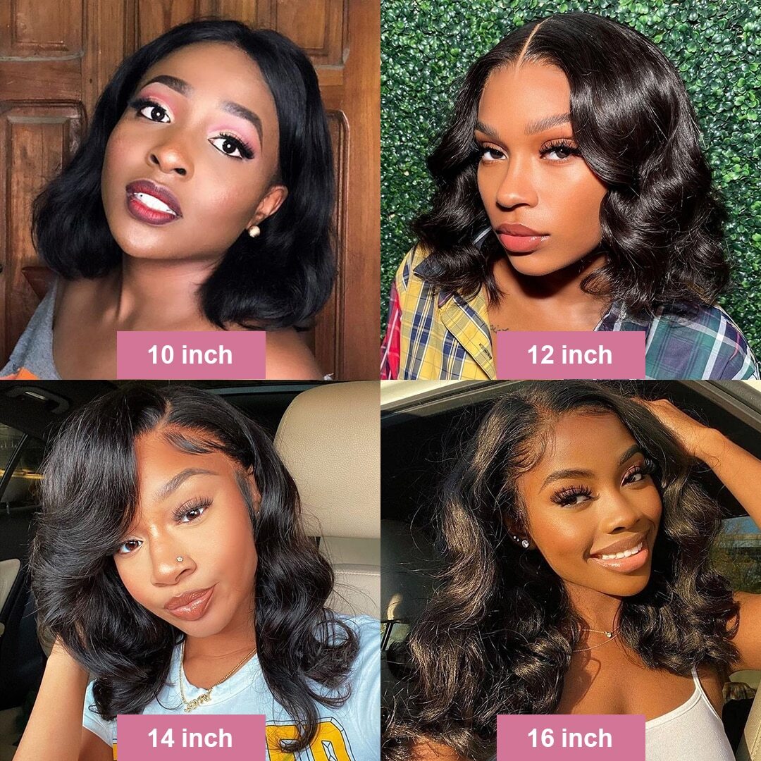 Body Wave Short Bob Wig 5×1 T Part Wig Deep Wave Frontal Wig Human Hair Wigs