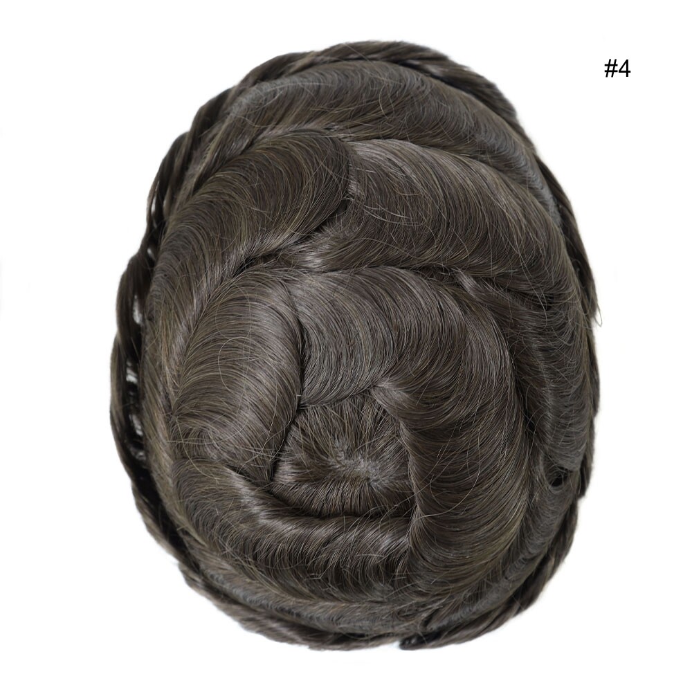 男式发饰人体头发替换系统精细单色 Toupee 经济运输-