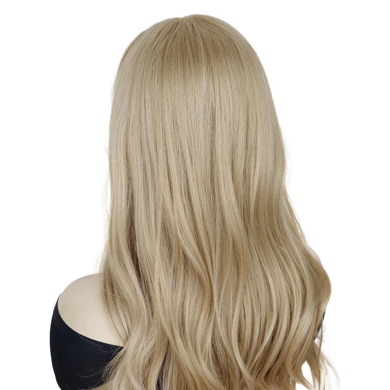 24 Inch Long Blonde Wig With Bangs 24 Inch Long Wavy Wig For Women Bouncy And…