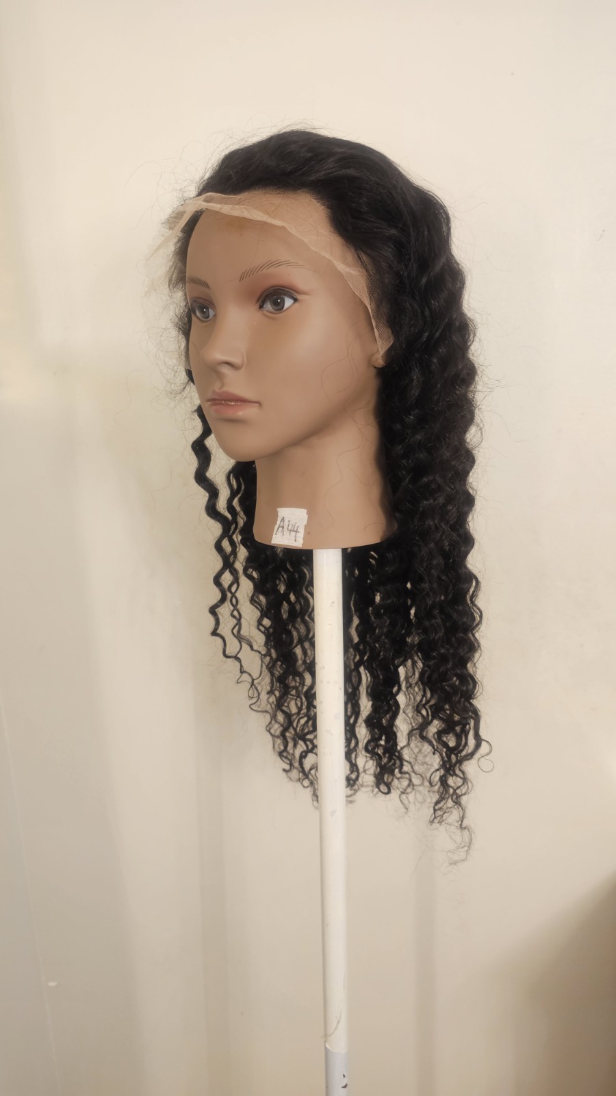 High Quality natural 24 ” water wave 100% Virgin Human Hair Lace closure Wig.