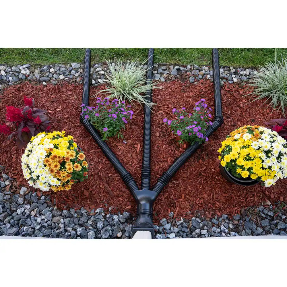Triflex 24 In. Extensions Black Vinyl Downspout Extensions