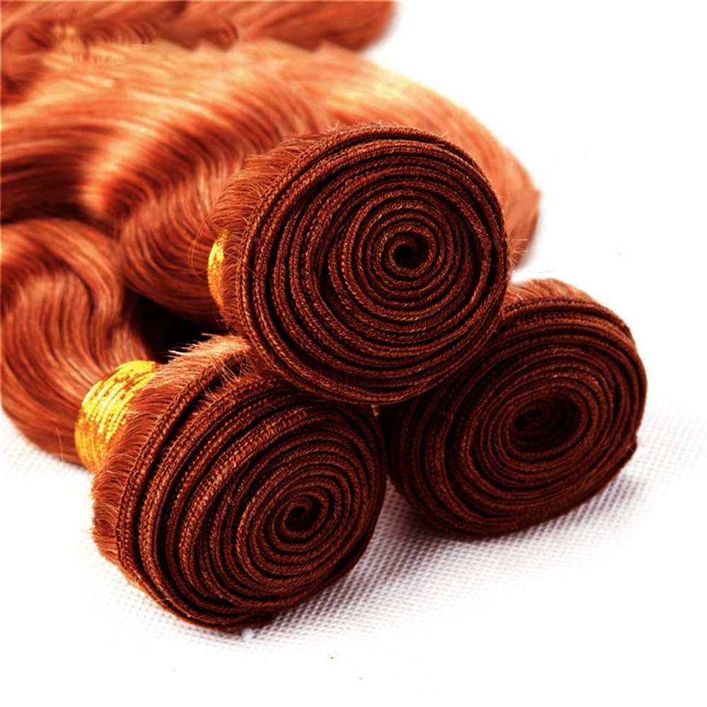 Zevpiul Color 33 Bundles Human Hair Reddish Brown Body Wave 3 Bundles 28 30 32