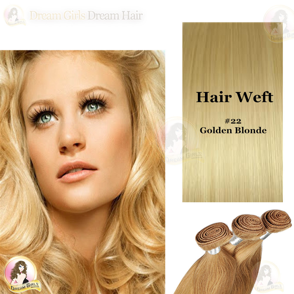 20″ European 100% Remy Weft Hair Extensions Double Drawn 100g Black/Brown/Blonde
