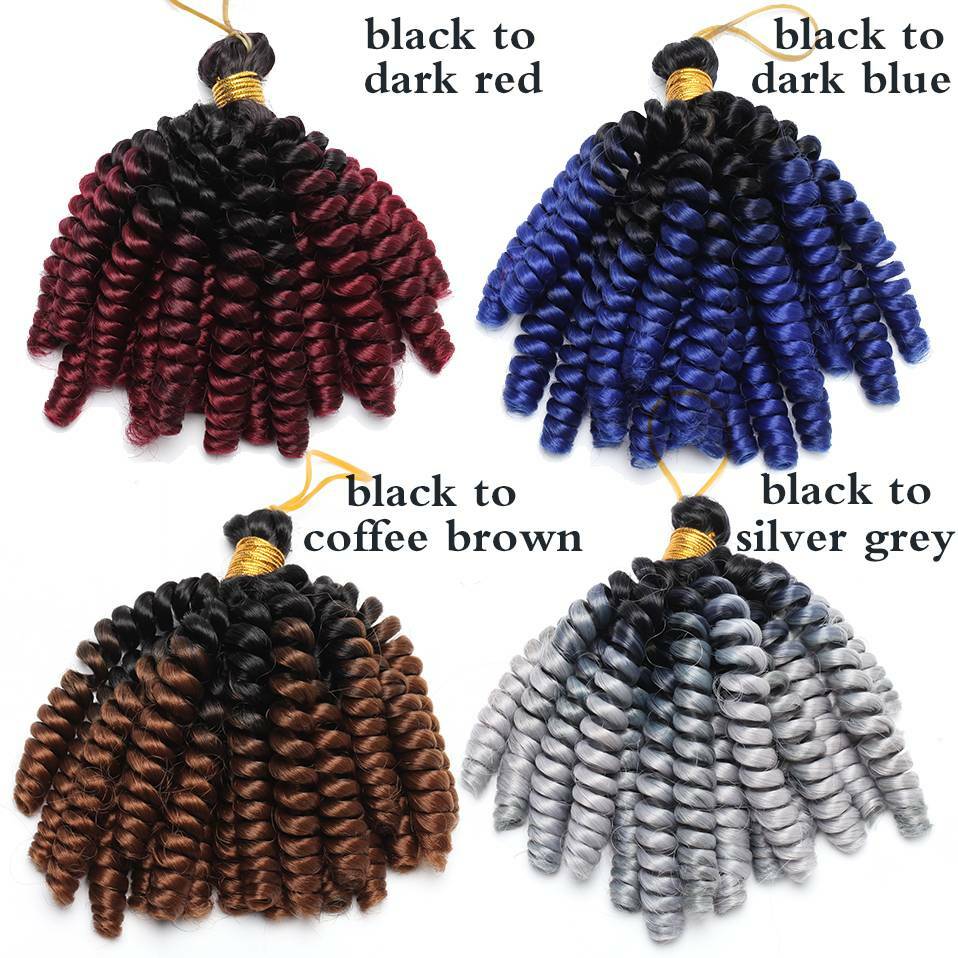 Spiral Wand Curl Jamaican Bounce Loops Crochet Extensions Twist For Human Hair