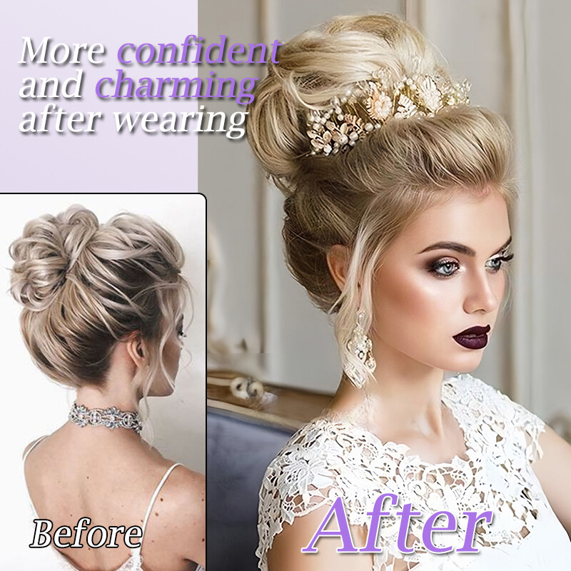 Highlight Curly Messy Bun Hair Piece Scrunchie Updo Claw Clip In Hair Extension