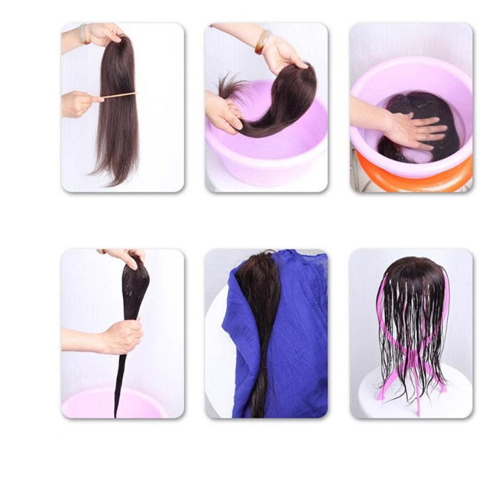 Thin Neat 100% Human Hair Forehead Hairline Wavy Bangs Hairpiece For Women