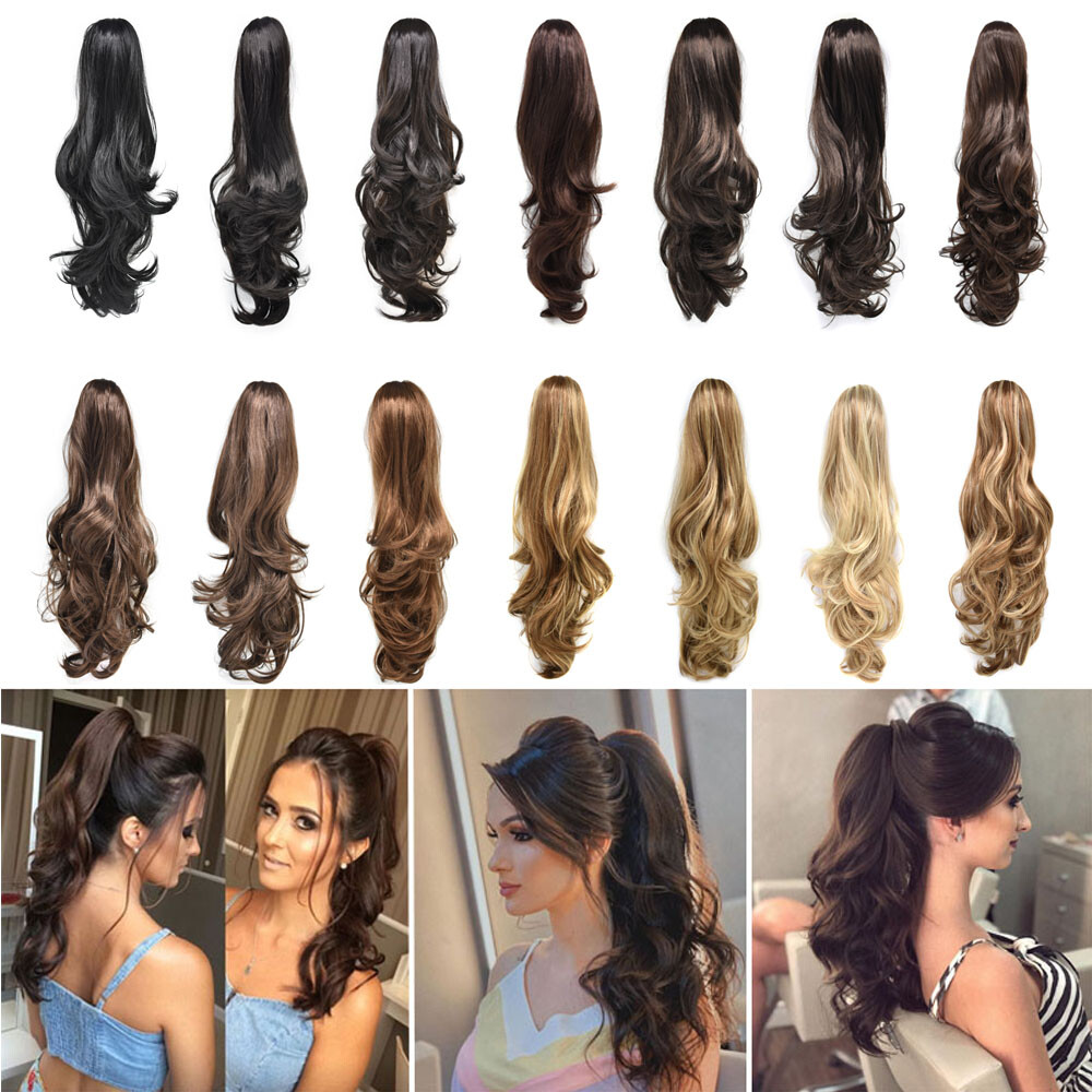 Claw Clip in Ponytail Extension Wavy Long Hair Piece Pony Tail 22″ Real As Human
