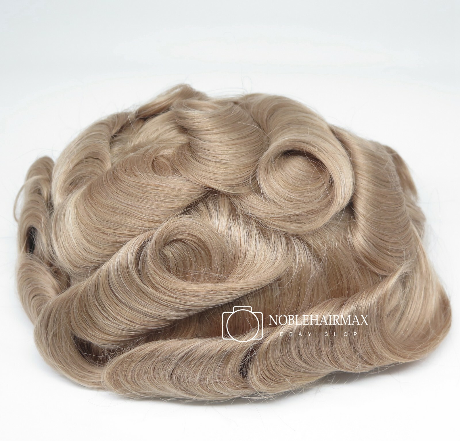 Mens Toupee Human Hair Replacement System Skin V-Loop Scalloped Hairpieces #22R