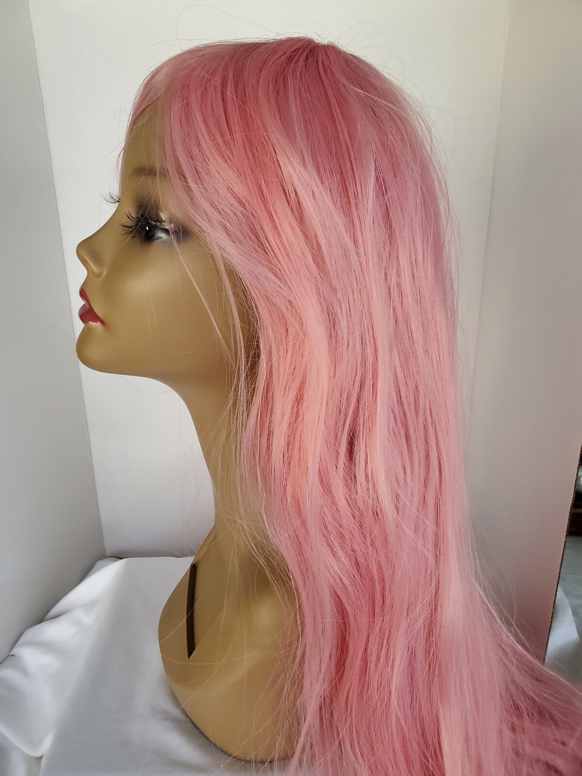 Long Pink Wig Cosplay Party Halloween Wig Full Synthetic Anime Adjustable Cap