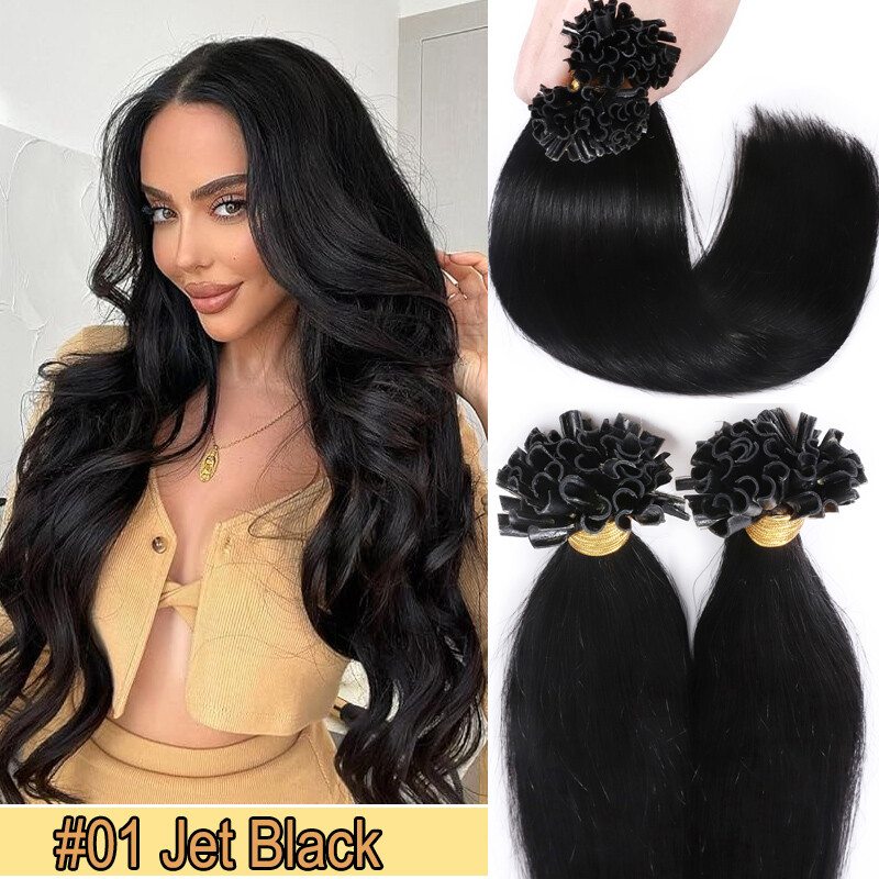 Keratin Bonded Hair Extensions U Nail Tip 100% Real Human Hair Highlight 100g US