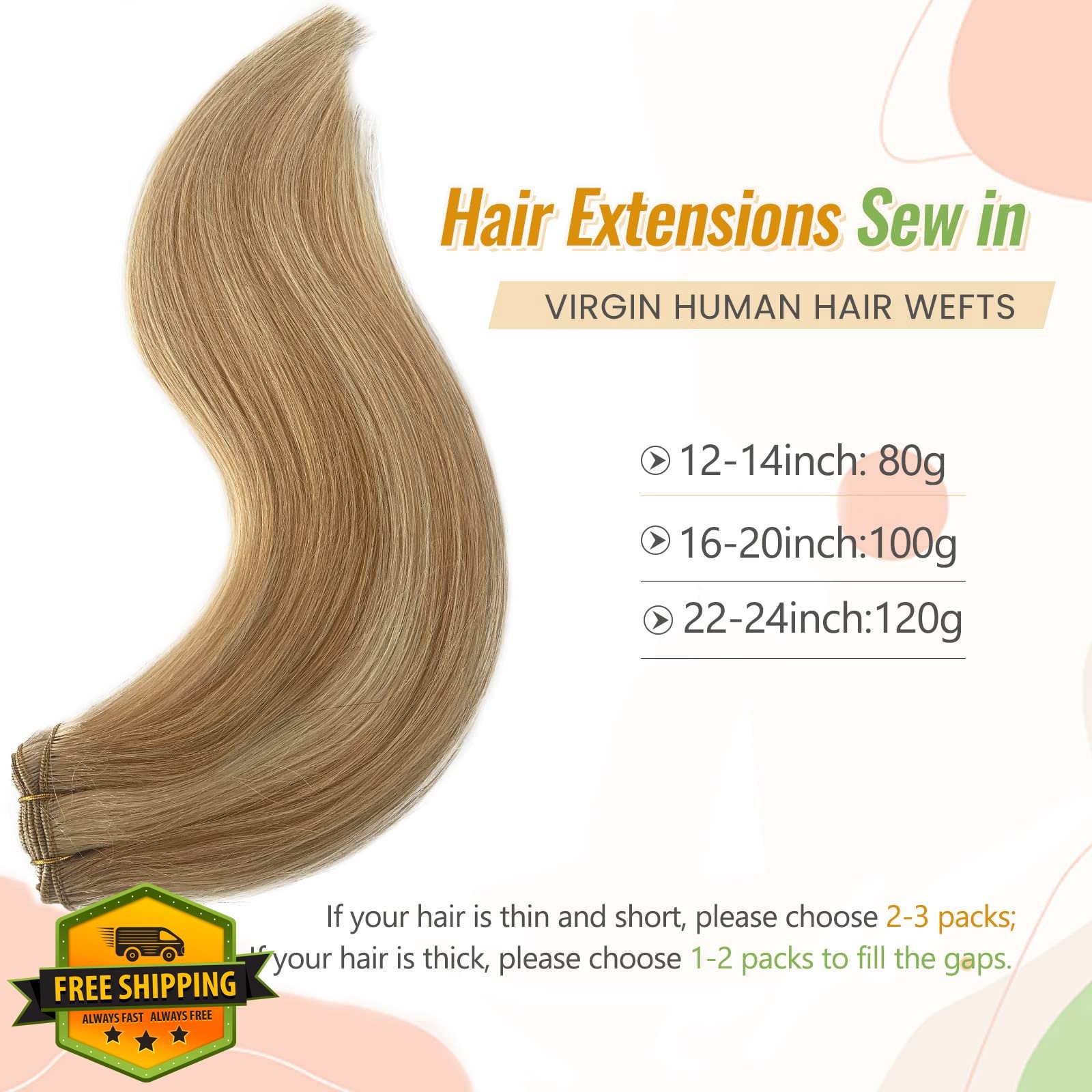 Licoville #27P613 Strawberry Blonde 22 Inch Bundles