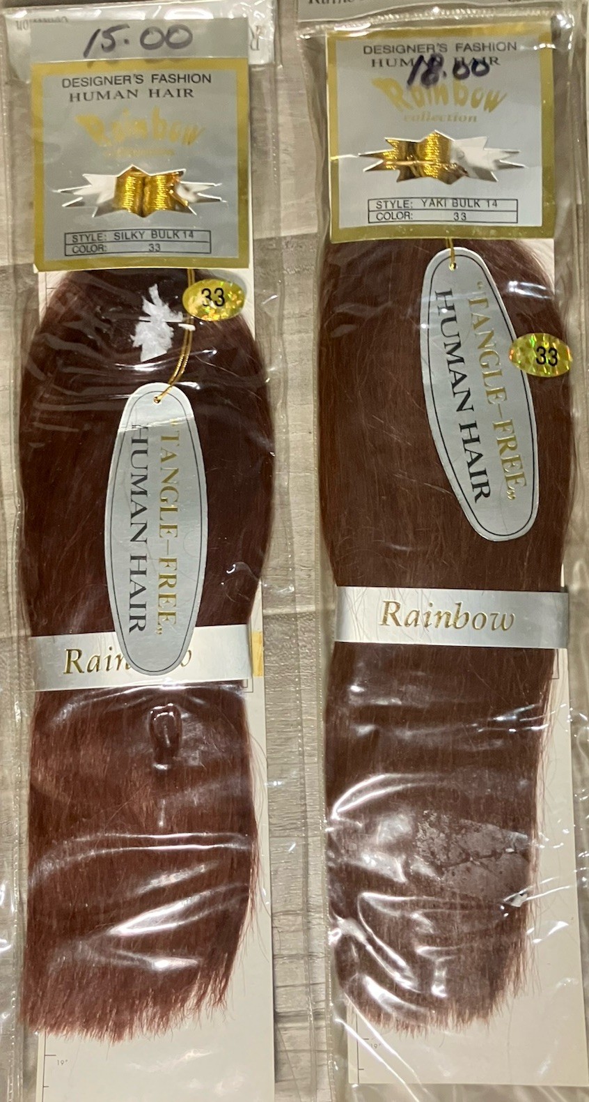 Human Hair Extensions RAINBOW Lot of 8 Packs and Japanese fiber Hair Brown Burg