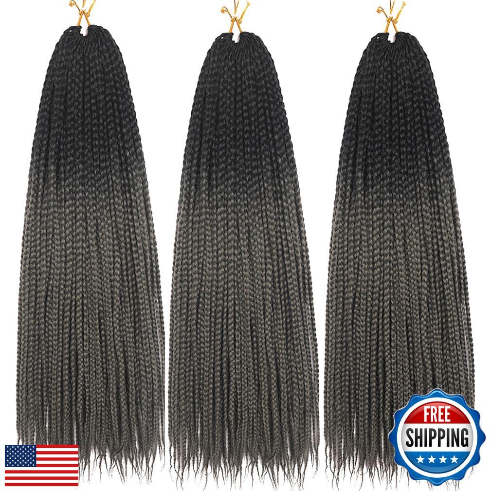 Box Braids Crochet Hair 24 Inch Prelooped Crochet Hair Extensions Hand Made 3