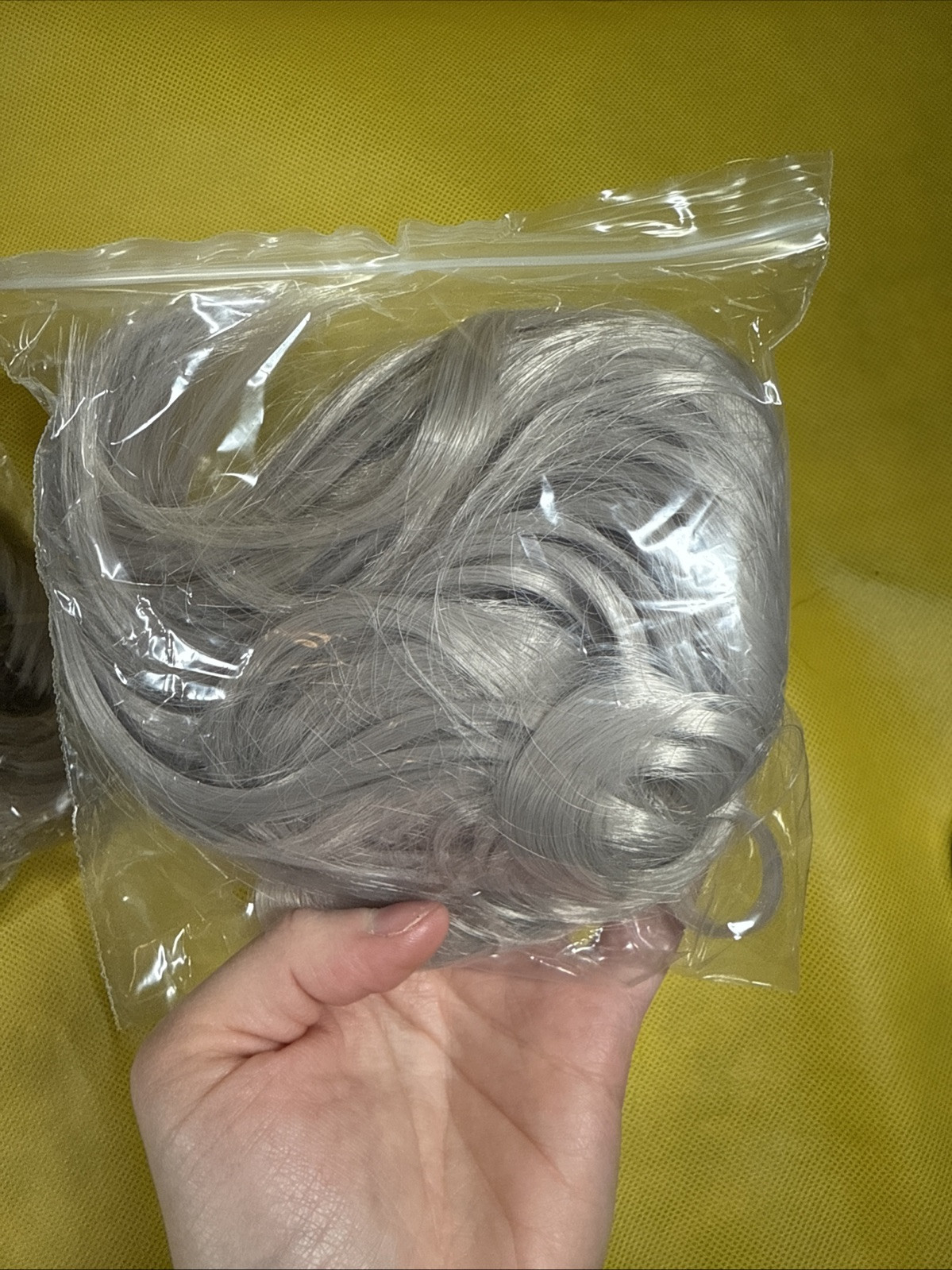 Thick Messy Bun Hair Piece Scrunchies Updo Wrap Hair Extension Grey Lot Of 5 AM2