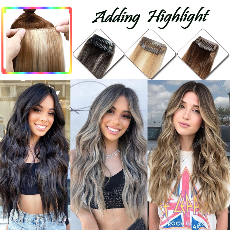 7pcs 15″ 18″ 20″ 22″ Clip In Remy Real 100% Human Hair Extensions Full Head N206