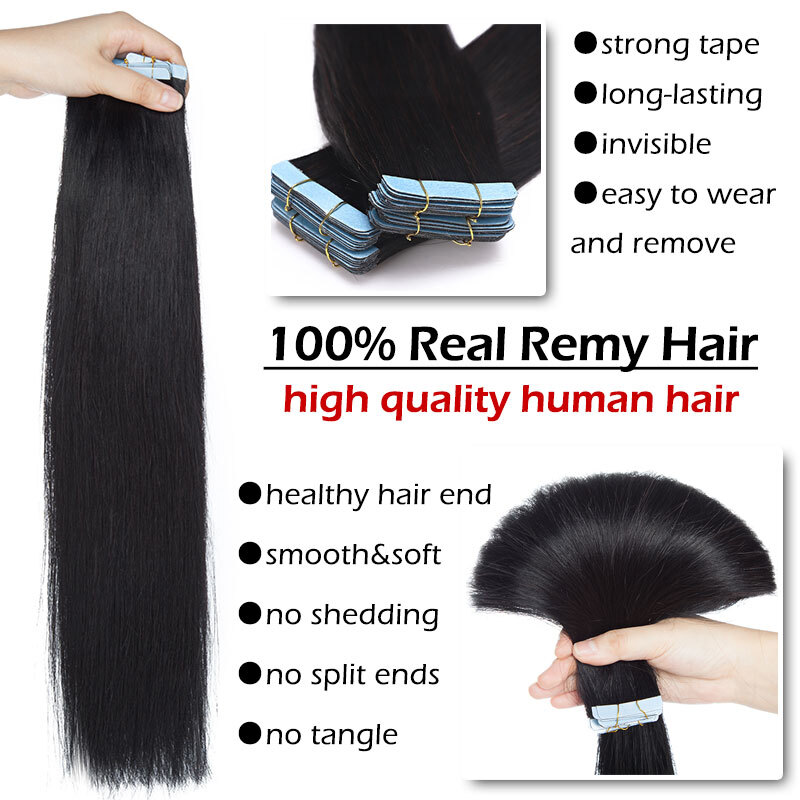 CLEARANCE Tape In 100% Real Remy Human Hair Extensions Skin Weft 10/20PCS Blonde