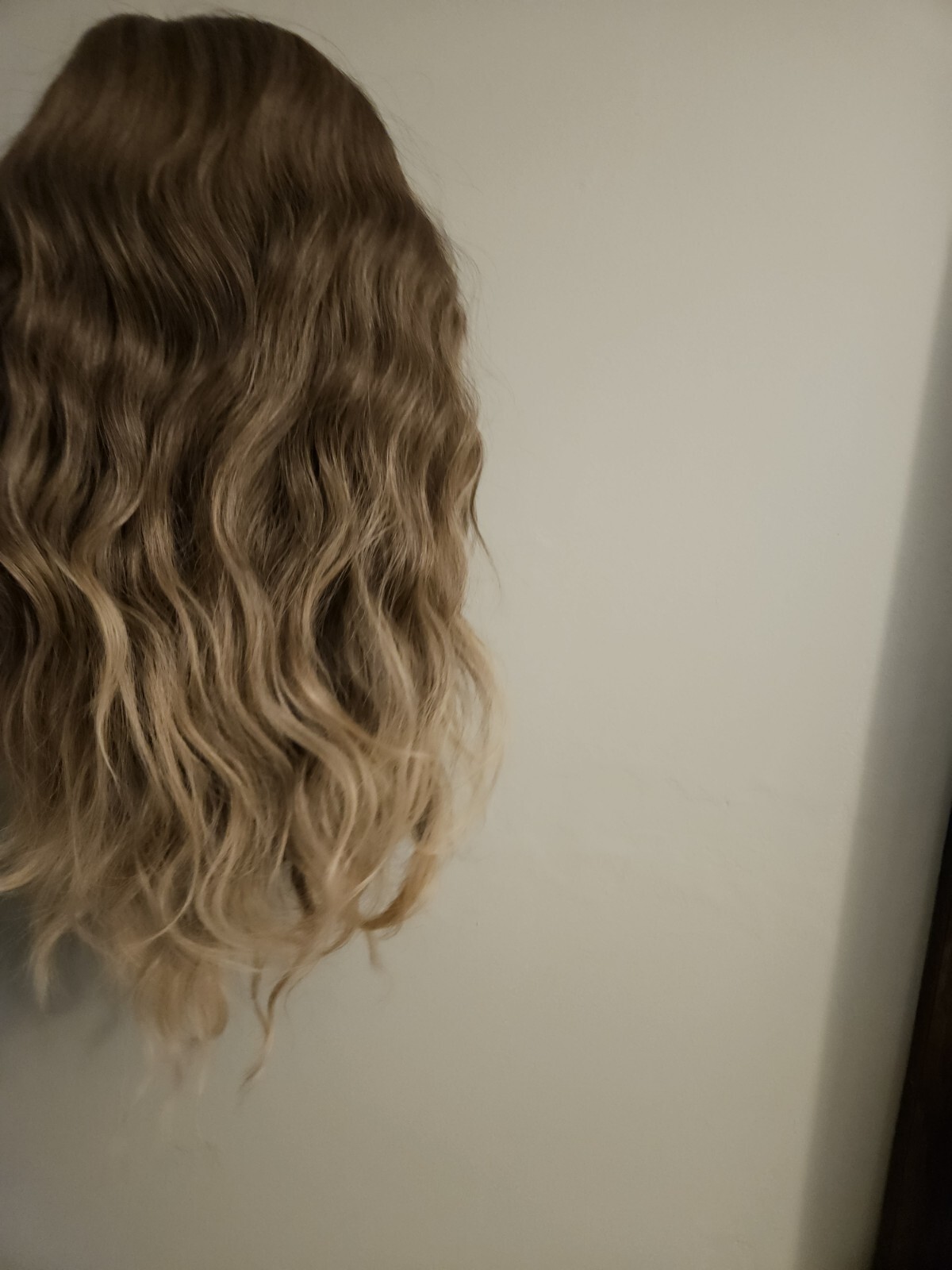 MIXED HAZELNUT BLONDE BROWN WAVY HAIR BANGS WIG
