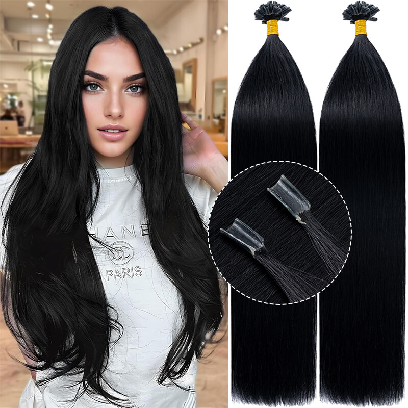 Nail U Tip Keratin Hot Fusion Bonding Hair 100% Real Remy Human Hair Extensions