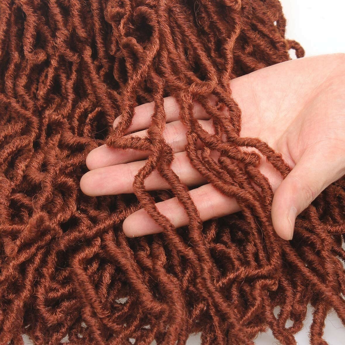6pck 18 Inch Soft Locs Crochet Braids Hair Curly, color #350. I7