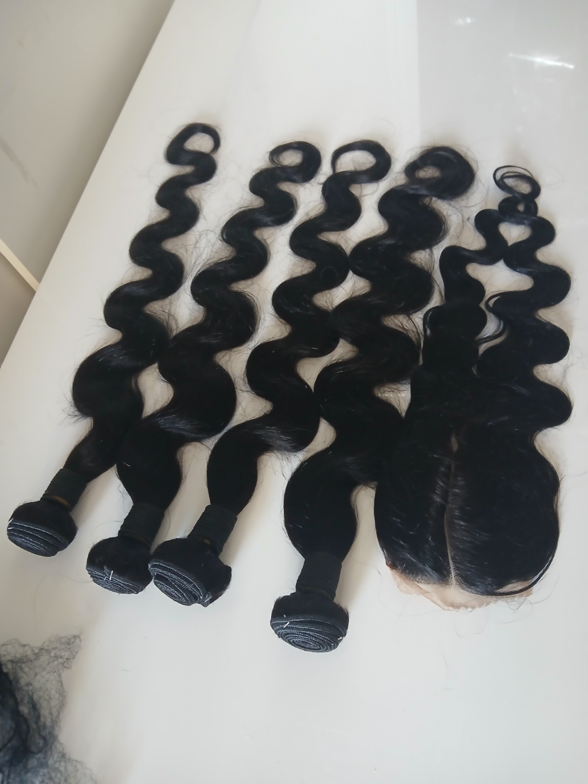 12A BRAZILIAN HUMAN HAIR 30+30+30+30&26INCH CLOSURE BODY WAVE NATURAL BLACK 450g
