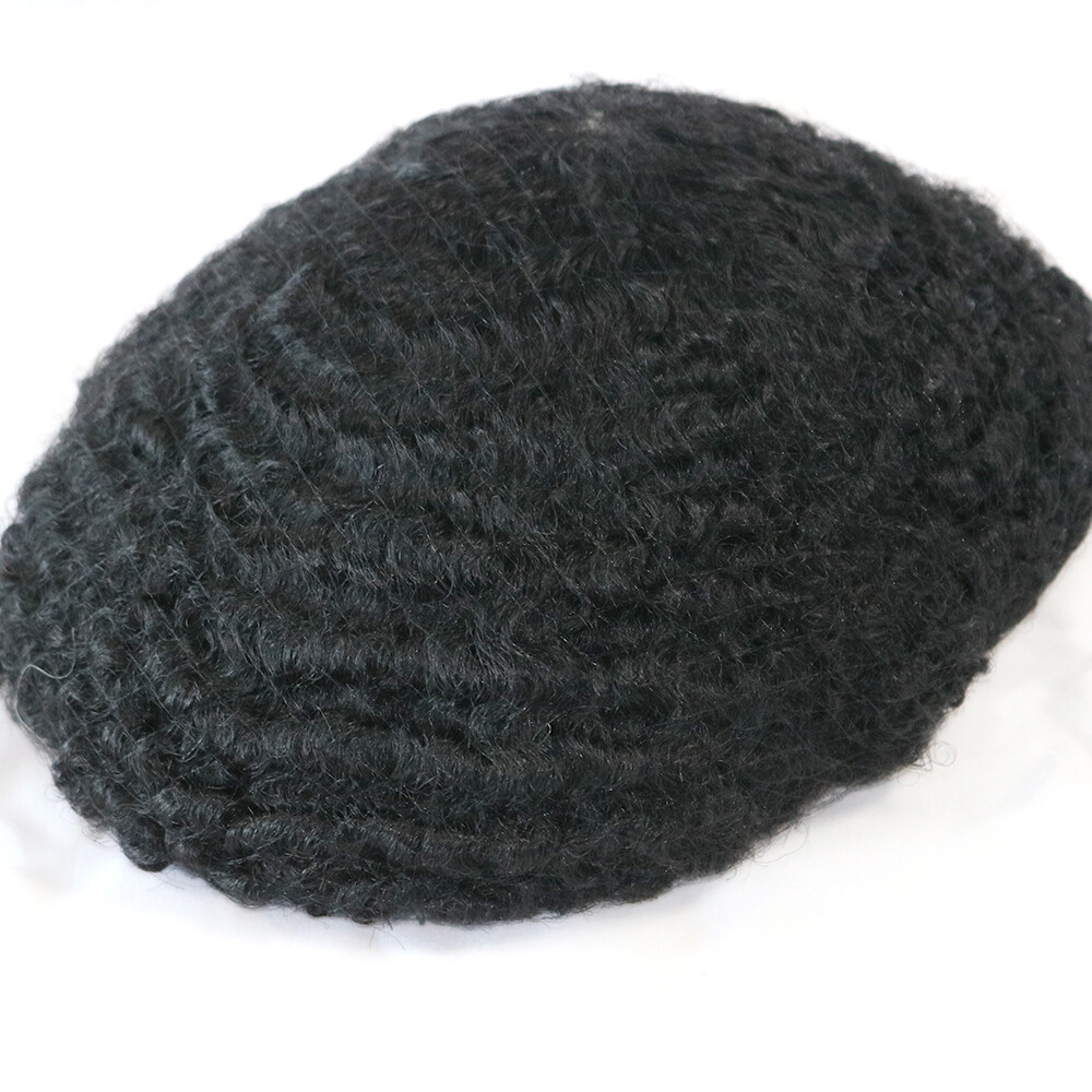 10MM 360 Wave Toupee For Black Men Human Hair Full Lace Base Weave Men Wigs