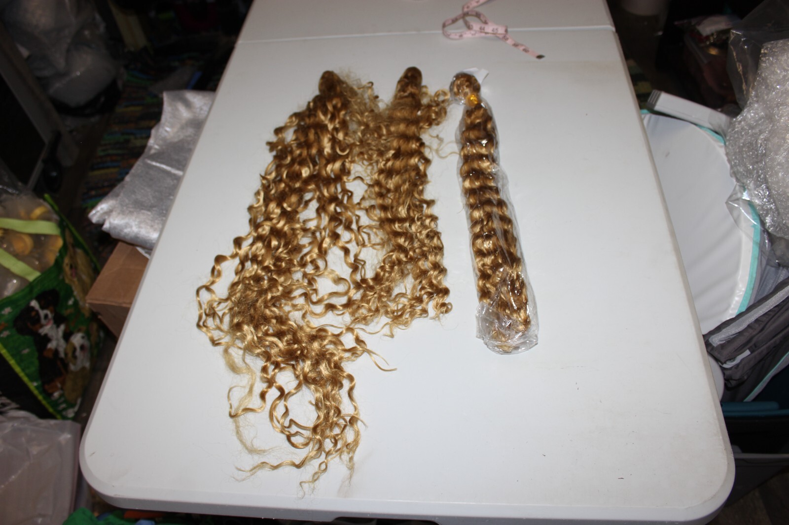 DP 24″ Sew in Hair Extensions Long Pieces Wavy Curly Blonde Blond NEW 3 Sets/Pcs