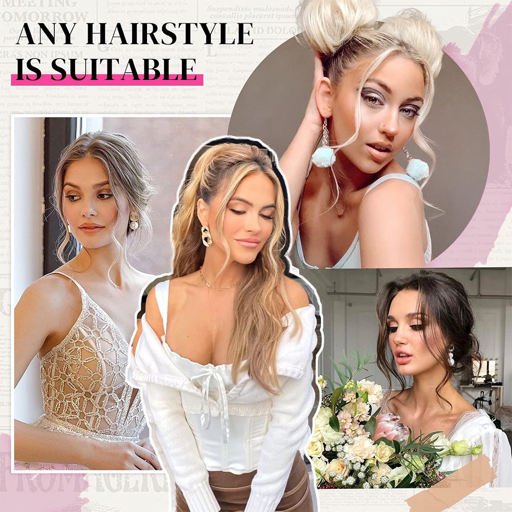 Clip In 100%Human Hair Extensions Women’s Hairpiece Fluffy Patches Adding Volume