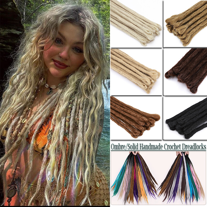 Real As Human Hair Handmade Dreadlocks Extensions Crochet Braiding Dreads Locs